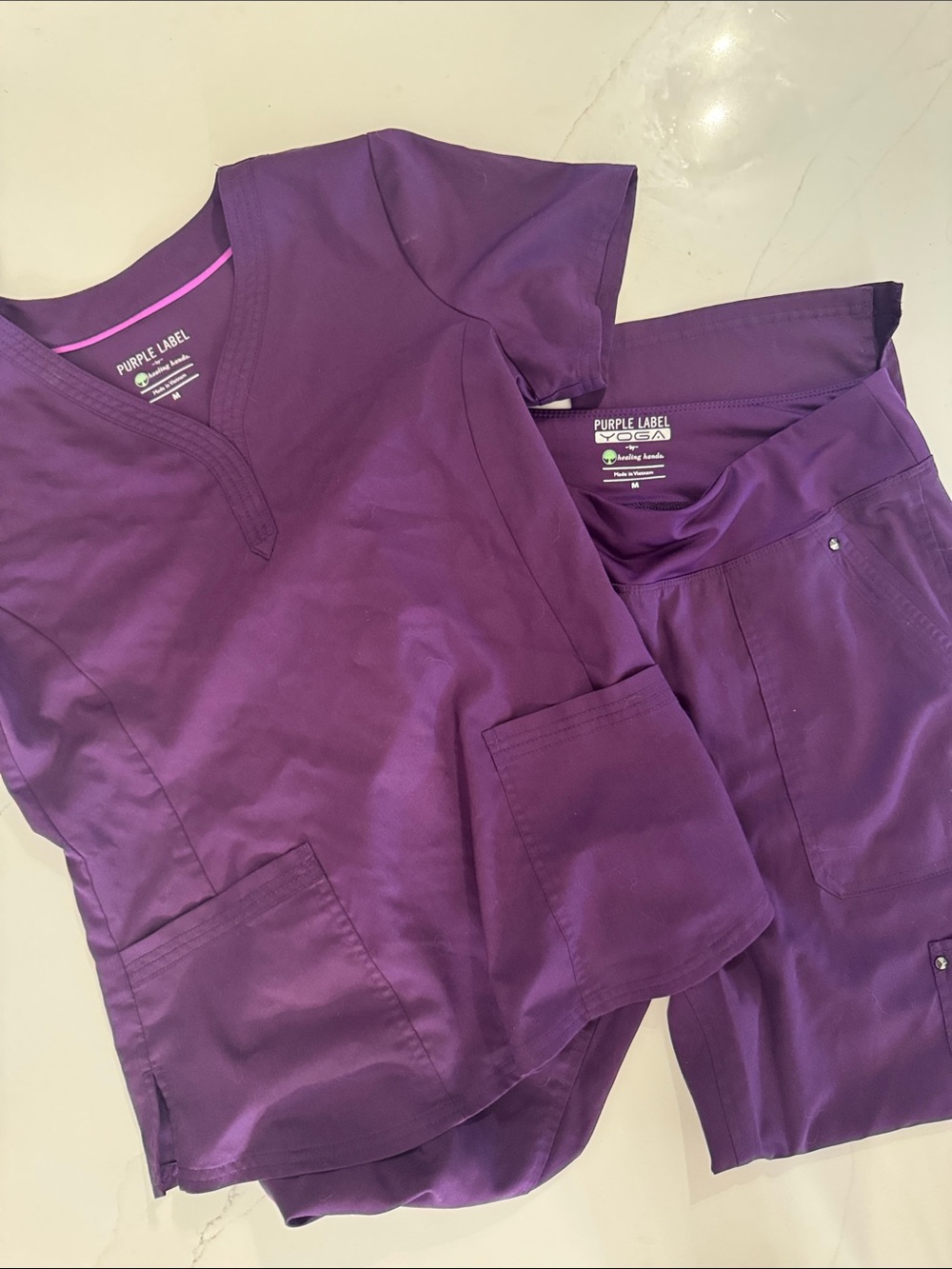 Purple Label Scrub Top & Pants Set - Purple